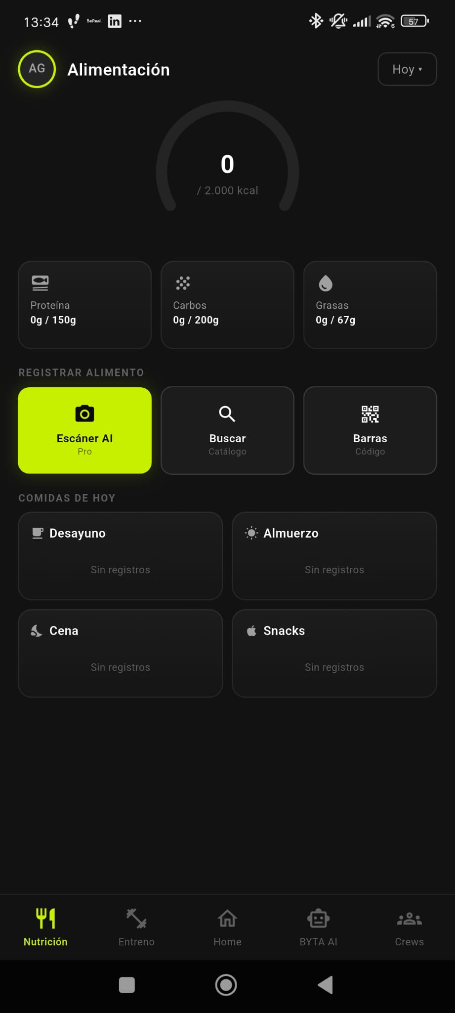 BYTA App — Nutrición