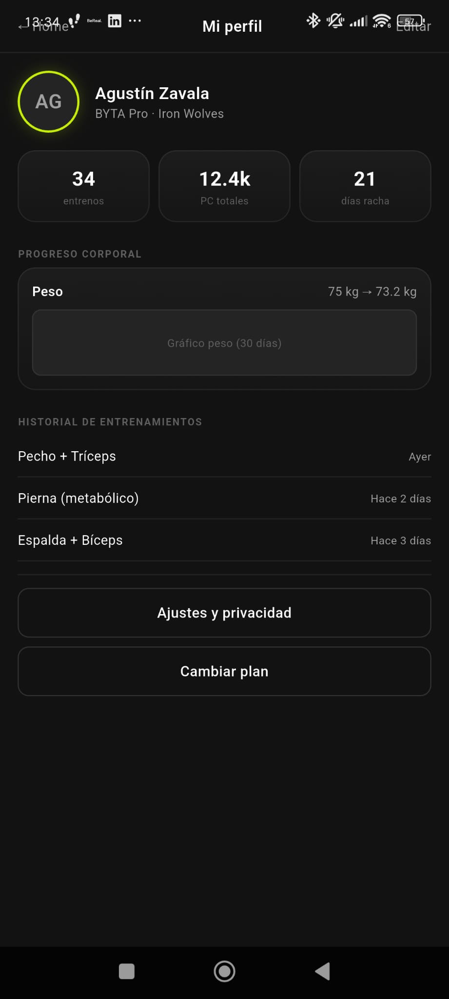 BYTA App — Perfil